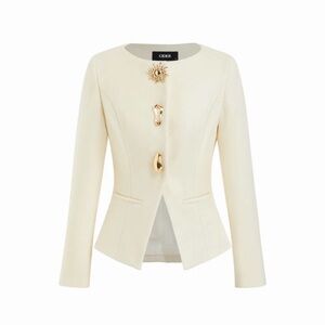 Cider Cream Blazer with Gold Details